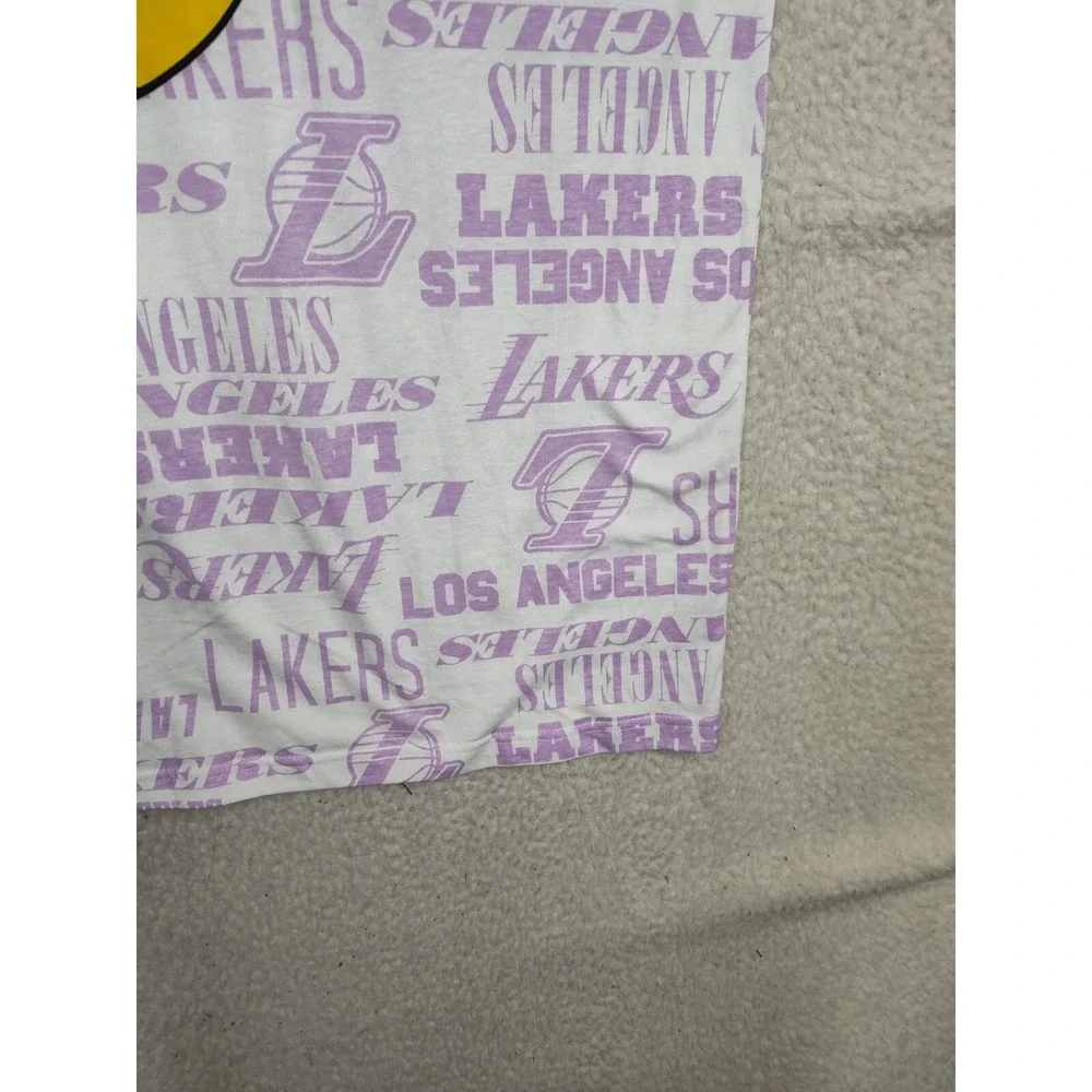 NBA Los Angeles Lakers Men Shirt XXL Purple CottonBlend Short Sleeve Regular Tee
